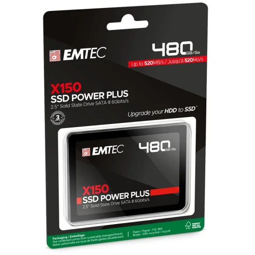 Emtec SSD 2.5 SATA X150 480GB Power Plus SSD meghajtó - 3