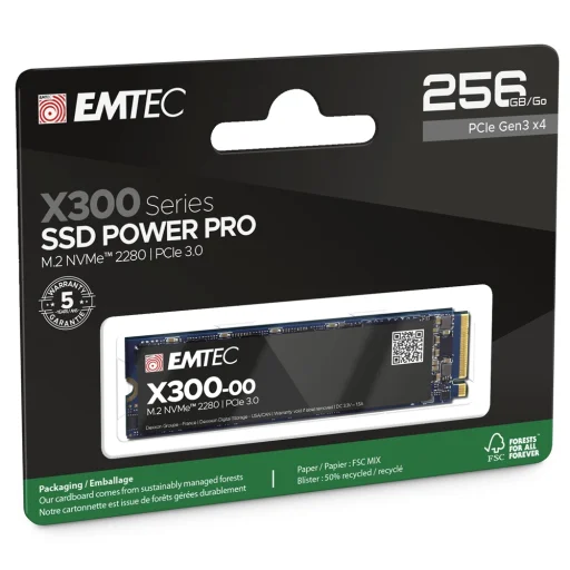 Emtec SSD M.2 NVMe PCIe 3 X300 256GB Power Pro SSD meghajtó - 3