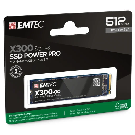 Emtec SSD M.2 NVMe X300 512GB Power Pro SSD - 3
