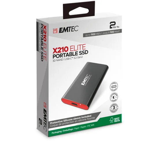 Emtec SSD 3.2 Gen2 X210 2TB hordozható külső SSD - 4