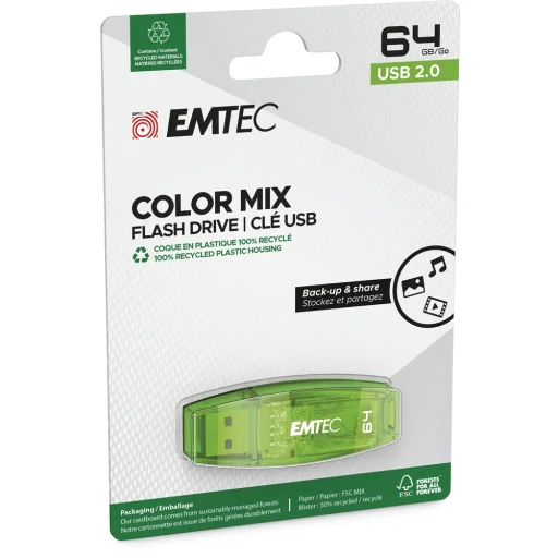 Emtec USB 2.0 C410 64GB zelený USB kľúč - 2