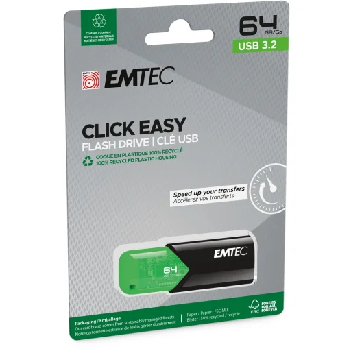 Emtec USB 3.2 Click Easy B110 64GB pendrive - 3