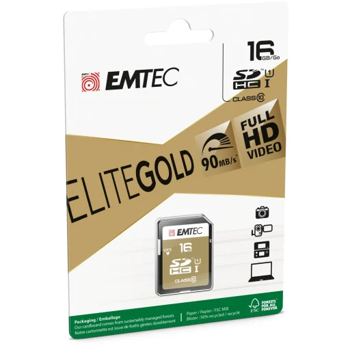 Emtec SDHC 16GB UHS-I U1 EliteGold memóriakártya - 2