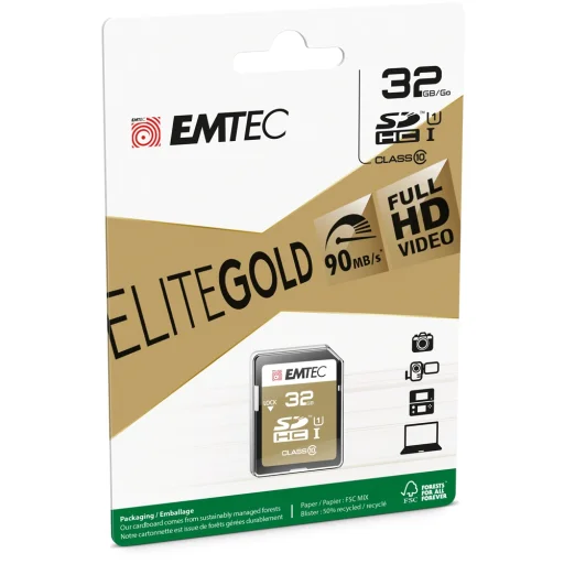 Emtec SDHC 32GB UHS-I U1 EliteGold memóriakártya - 2