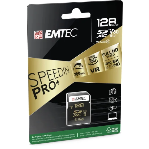 Emtec SDXC 128GB UHS-II V60 SpeedIN Pro+ memóriakártya - 2