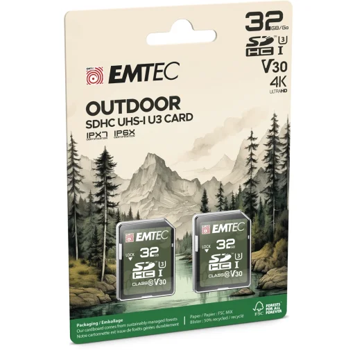 Emtec SDHC 32GB UHS-I U3 V30 Outdoor 2 db memóriakártya - 2