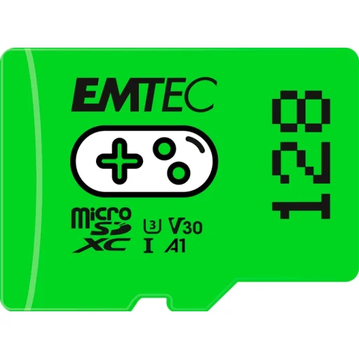 Emtec MicroSDXC 128GB UHS-I U3 V30 A1 Gaming Green memóriakártya - 2