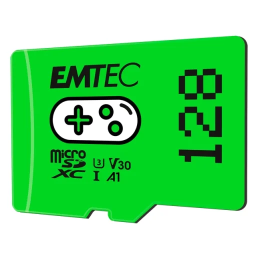 Emtec MicroSDXC 128GB UHS-I U3 V30 A1 Gaming Green memóriakártya - 1