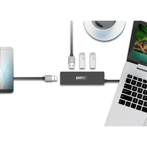 Emtec Hub Ultra Slim USB 3.2 4 portos USB-A elosztó - 3