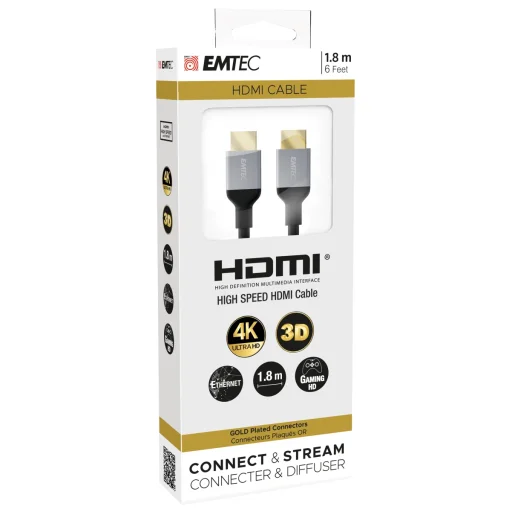 Emtec HDMI–HDMI 4K kábel 1,8 m - 5