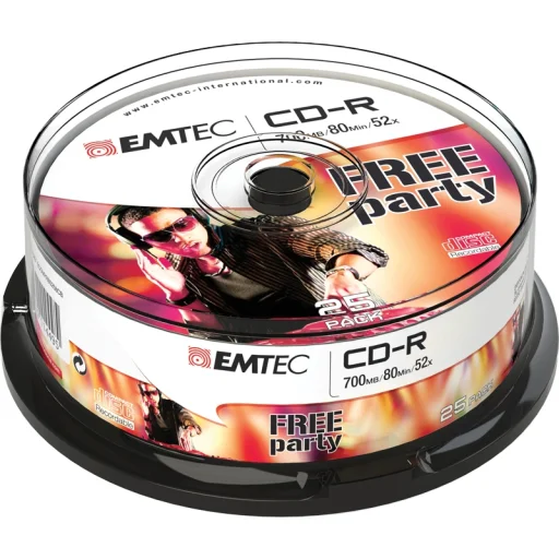 Emtec CD-R 700MB/80MIN 52x Free Party 25 db írható CD - 1