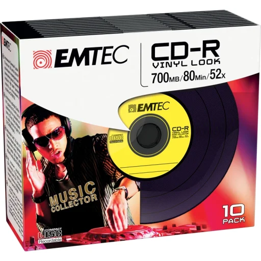 Emtec CD-R 700MB 52x Vinyl Look 10 ks - 6
