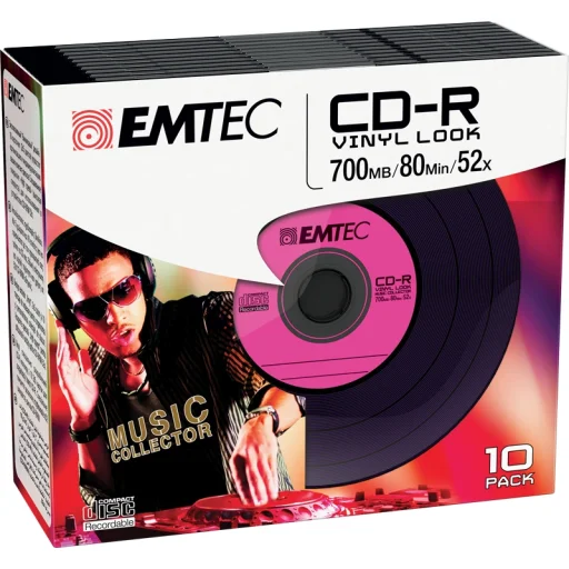 Emtec CD-R 700MB 52x Vinyl Look 10 ks - 4