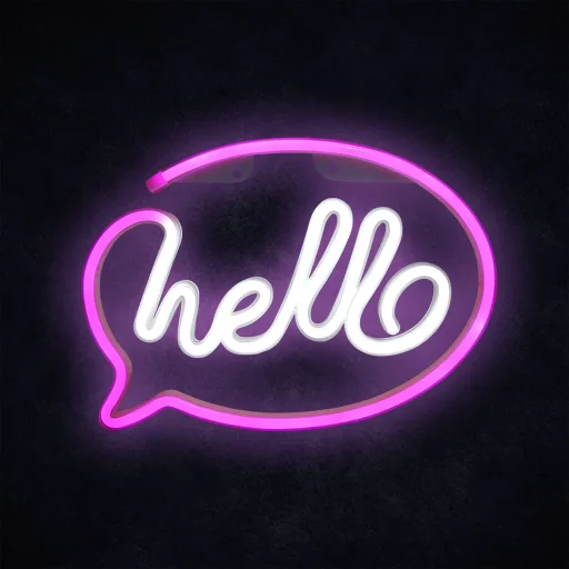 Manta SNL08PKT Style Neon Lights HELLO Pink/White dekoračná lampa - 4