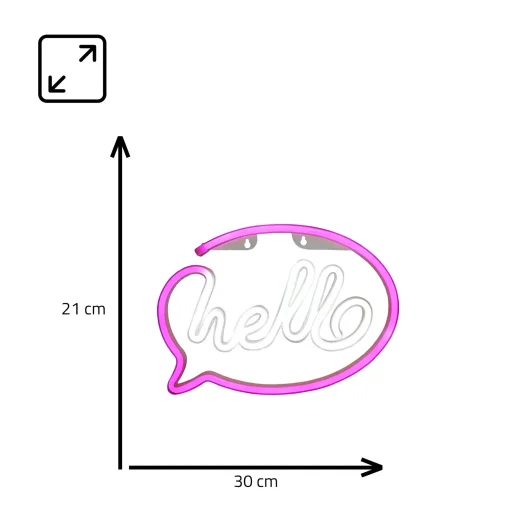 Manta SNL08PKT Style Neon Lights HELLO Pink/White dekorlámpa - 5