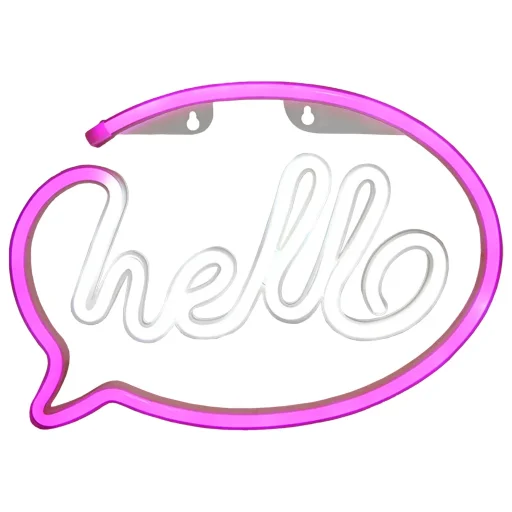 Manta SNL08PKT Style Neon Lights HELLO Pink/White dekoračná lampa - 1