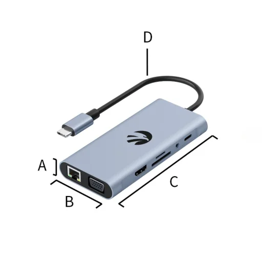 Hawk HW-HUB1101 11 v 1 USB-C adaptér - 2