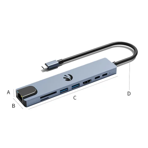 Hawk HW-HUB801 8 v 1 USB-C adaptér - 3