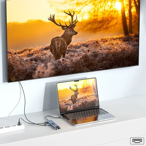 Hawk HW-HUB801 8 v 1 USB-C adaptér - 10