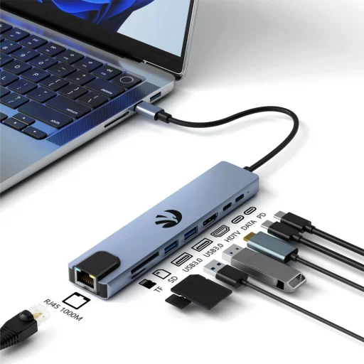 Hawk HW-HUB801 8 az 1-ben USB-C adapter - 5