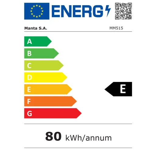 Manta MM515PSL hűtőszekrény 46L ezüst inox/fekete - 9