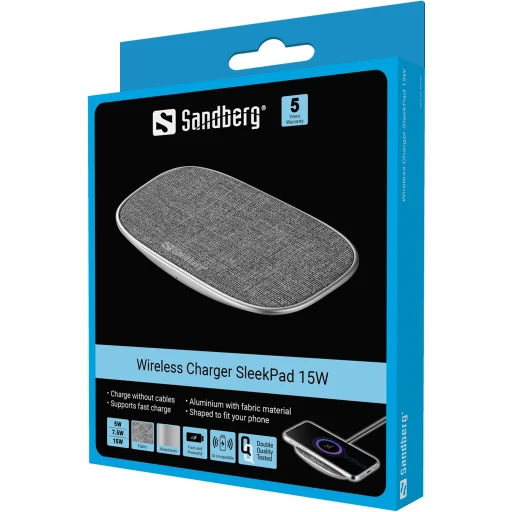 Sandberg 441-60 Wireless Charger SleekPad 15W bezdrôtová nabíjačka - 5