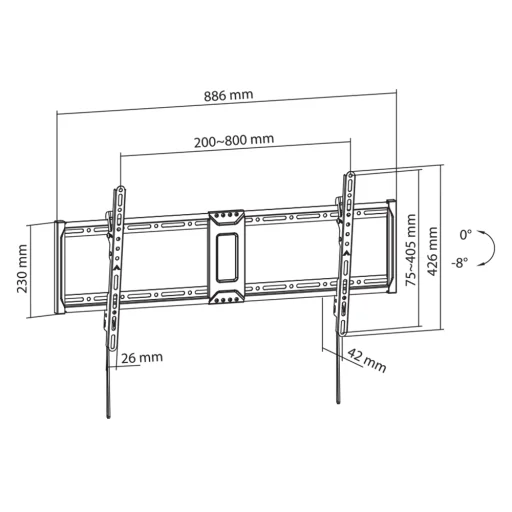 Sbox PLB-5948T-2 fix fali TV konzol - 6
