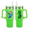 Paladone Minecraft Green 900 ml termo pohár so slamkou thumbnail
