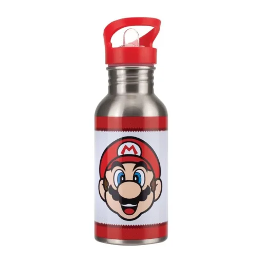 Paladone Super Mario kovová fľaša so slamkou - 1