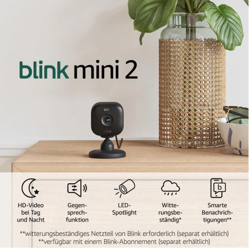 Amazon Blink Mini 2 fekete beltéri biztonsági kamera - 2
