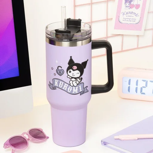 Paladone Hello Kitty Kuromi 900 ml termo pohár so slamkou - 5