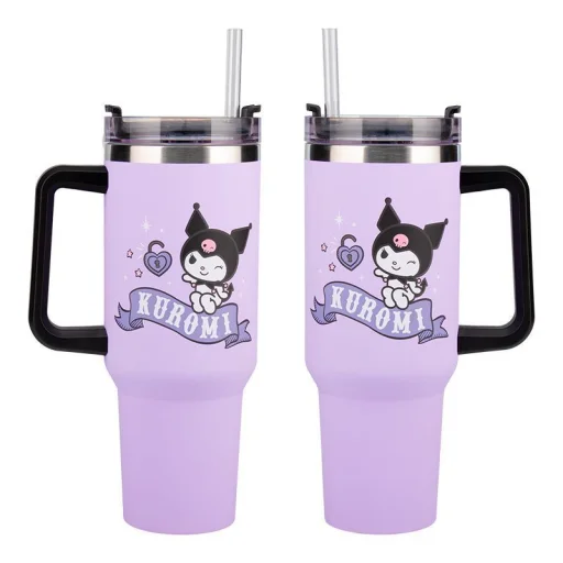 Paladone Hello Kitty Kuromi 900 ml termo pohár so slamkou - 3