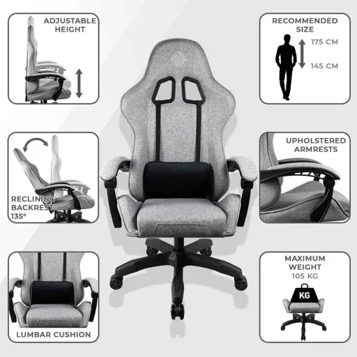 Subsonic Gem gamer szék szürke - 8