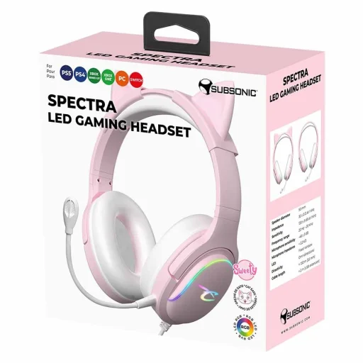 Subsonic Spectra LED herný headset Sweety Pink - 10