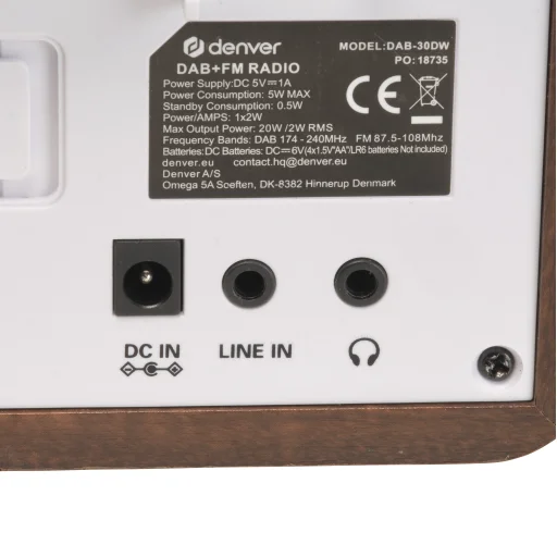 Denver DAB-30DW Dark Wood DAB+ a FM rádio - 7