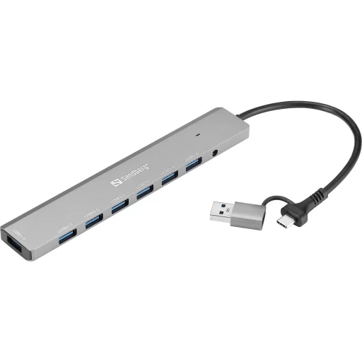 Sandberg 136-66 USB-C/A - 7 x USB 3.0 hub - 1