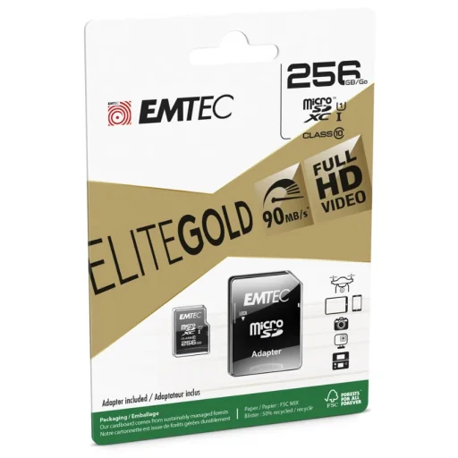 Emtec MicroSDXC 256GB UHS-I U1 EliteGold memóriakártya - 2