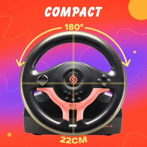 Subsonic Superdrive SV 250-S Driving Wheel Red Edition kormánykontroller - 6