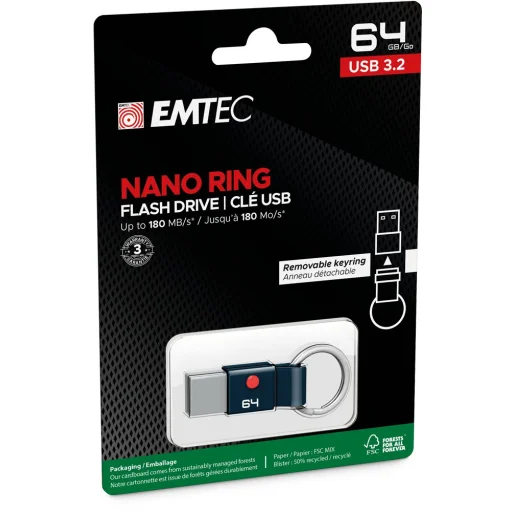 Emtec USB 3.2 Nano Ring T100 64 GB USB kľúč - 3