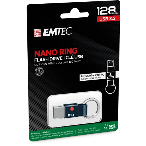 Emtec USB 3.2 Nano Ring T100 128GB USB kľúč - 3