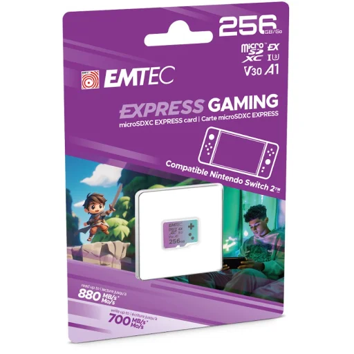 Emtec SDXC 256GB Express Gaming UHS-I V30 A1 memóriakártya - 2