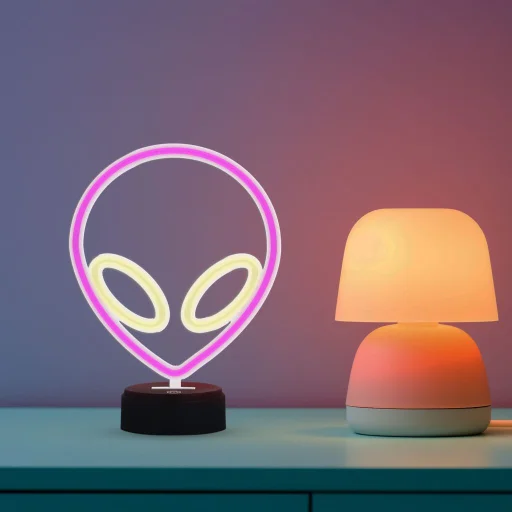 Manta SNL86PK Style Neon Lights UFO Pink dekoračná lampa - 4