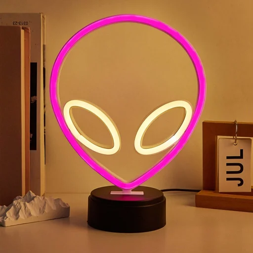 Manta SNL86PK Style Neon Lights UFO Pink dekorlámpa - 5