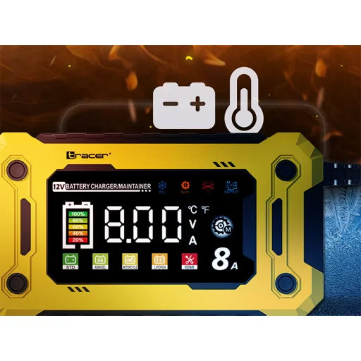 Tracer 47777 DT128 usmerňovač 12V 8A diagnostická a údržbová nabíjačka - 6