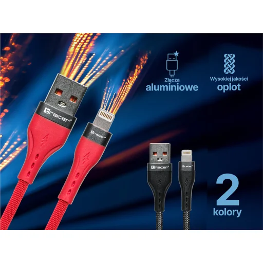 Tracer 47492 USB A - Lightning M/M 1 m kábel červený - 6