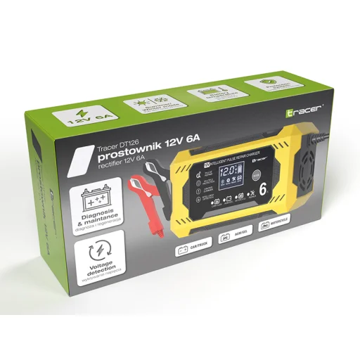 Tracer 47776 DT126 usmerňovač 12V 6A diagnostická a údržbová nabíjačka batérií - 6
