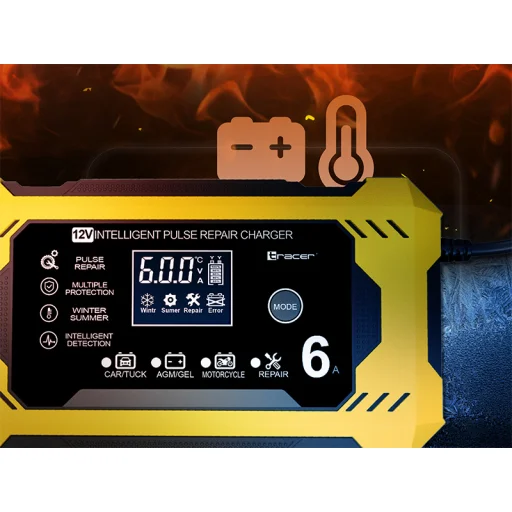 Tracer 47776 DT126 usmerňovač 12V 6A diagnostická a údržbová nabíjačka batérií - 7