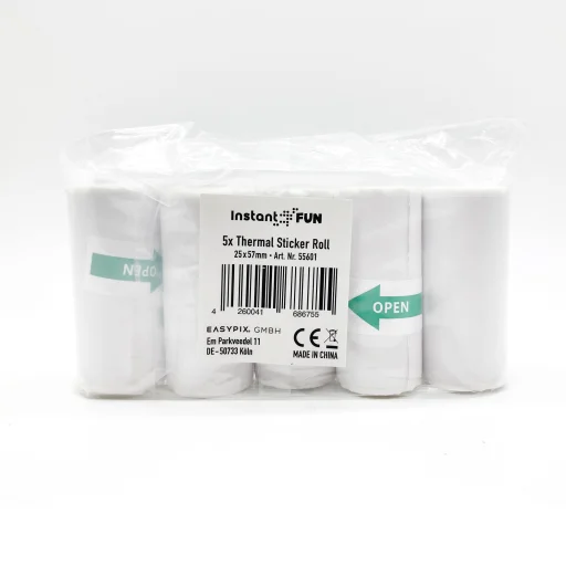 Easypix Thermal Sticker Rolls white pre InstantFUN sada samolepiacich termopapierových kotúčikov 5 ks - 6