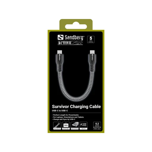 Sandberg 441-66 Survivor USB-C kábel 0,2 m 100 W - 3