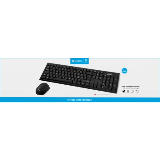 Sandberg 631-23 Wireless Office DesktopSet INT, US/INT bezdrôtový set klávesnice a myši - 2